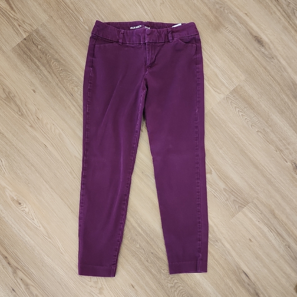 Old Navy Pixie Mid Rise Womens Purple Pants Size 2